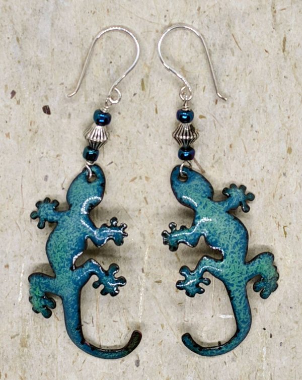 Enamel Lizard Earrings